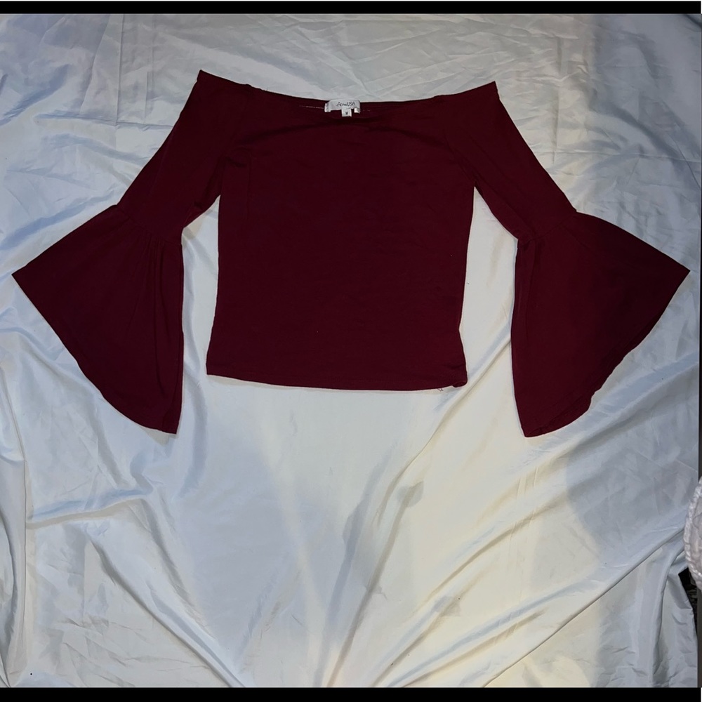 Burgundy Off the Shoulder Top